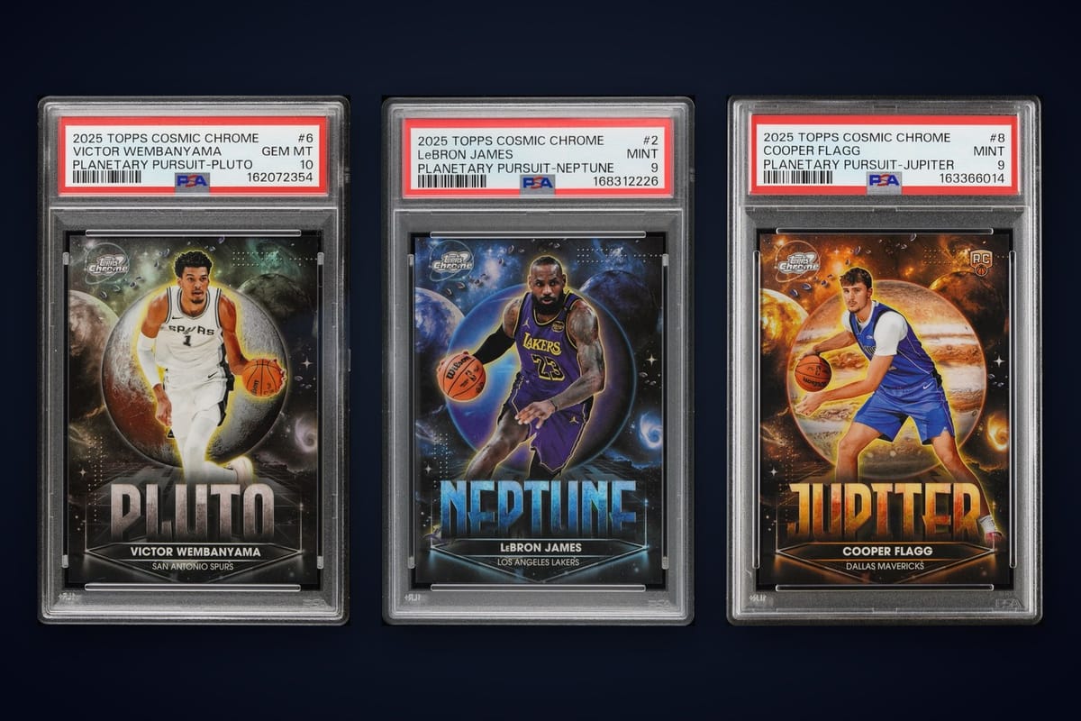 2025 Topps Cosmic Chrome Planetary Pursuit PSA 9 vs PSA 10 Value Comparison