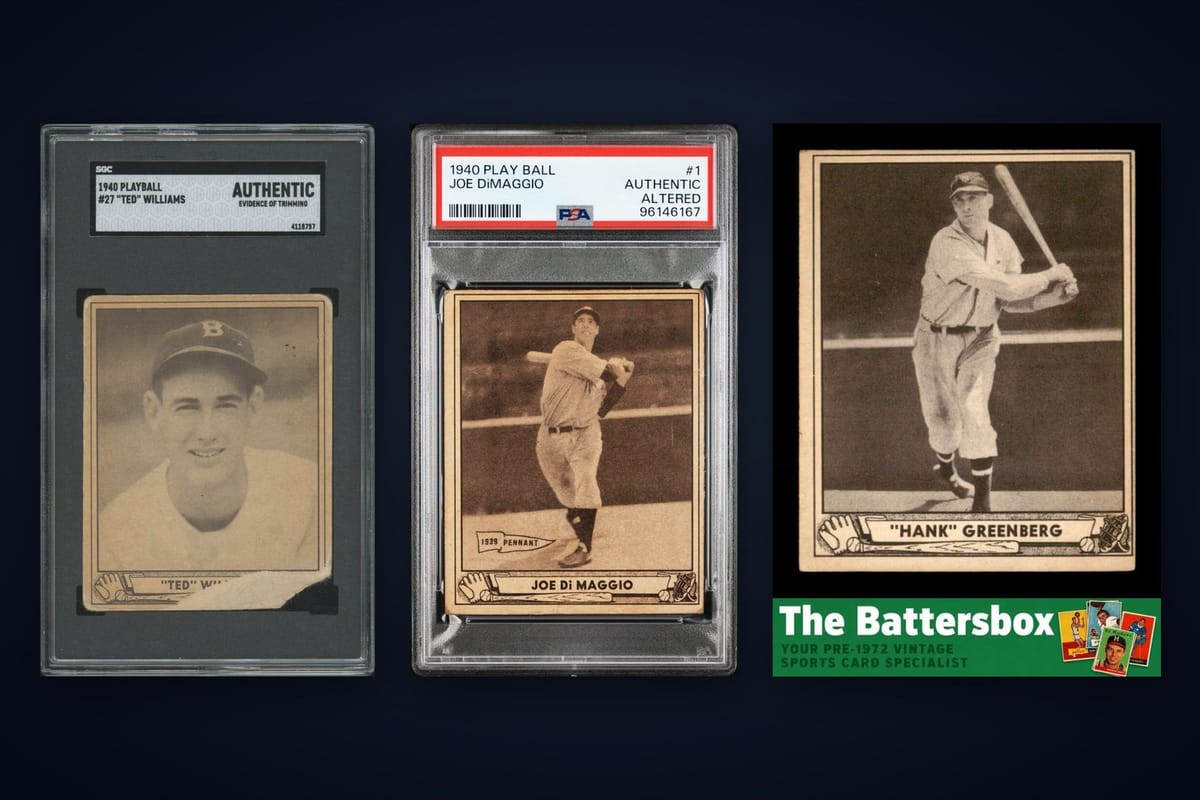 1940 Play Ball Baseball Cards Value: Complete Price & Grading Guide